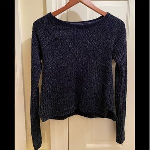 Navy blue knit sweater